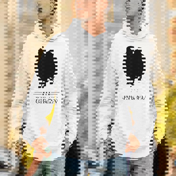 ポメラニアンブラックシルエット パーカー