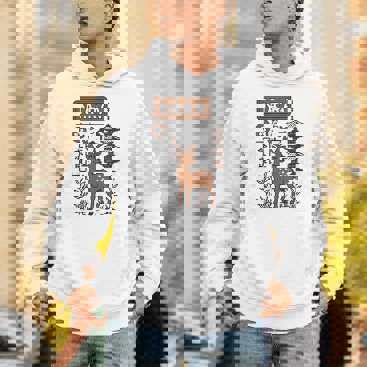 奈良 日本 鹿 日本語タイポグラフィ 漢字 自然 旅行 パーカー