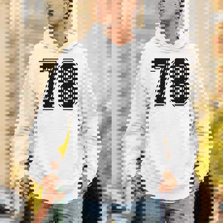 番号 78 ブラック スポーツファン ジャージ ナンバー パーカー