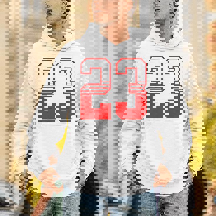 白赤番号 23 スポーツチーム パーカー