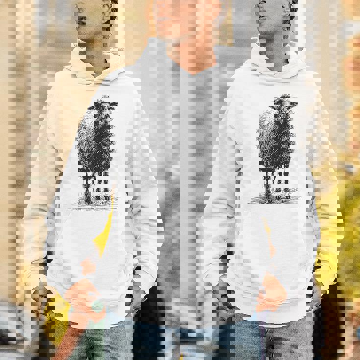 羊 アニマルプリント 動物園 ドローイング アート 絵画 羊 パーカー