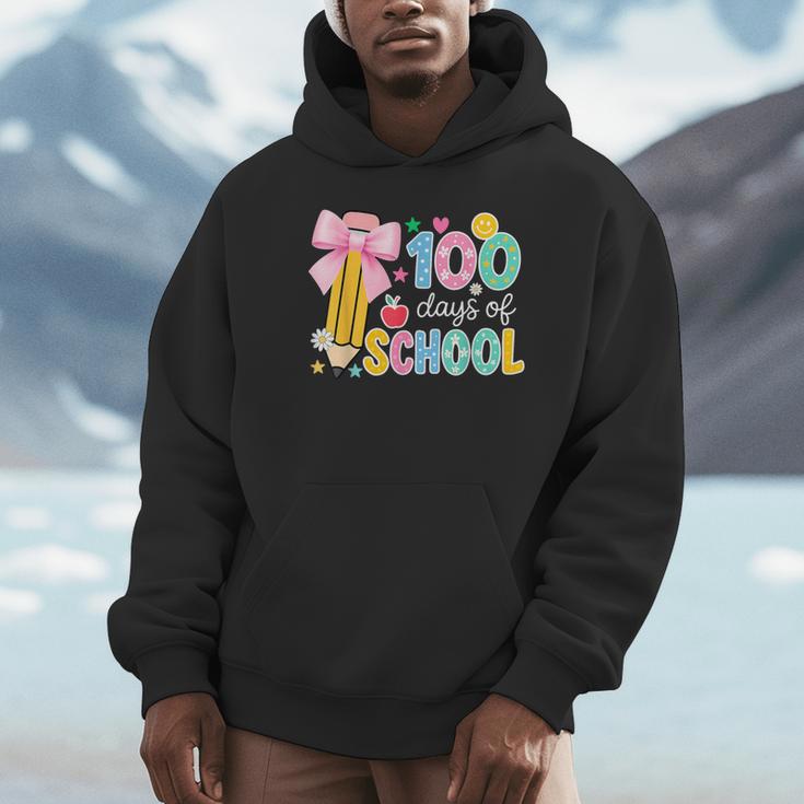 100 Days Of School Preppy 100th Day Of School Teachers Girls Unisex Hoodie, novelty gifts, funny gifts