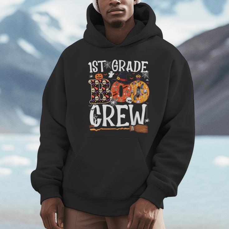 1st Grade Boo Crew Cute Ghost Halloween Teacher Kids Unisex Hoodie, novelty gifts, funny gifts