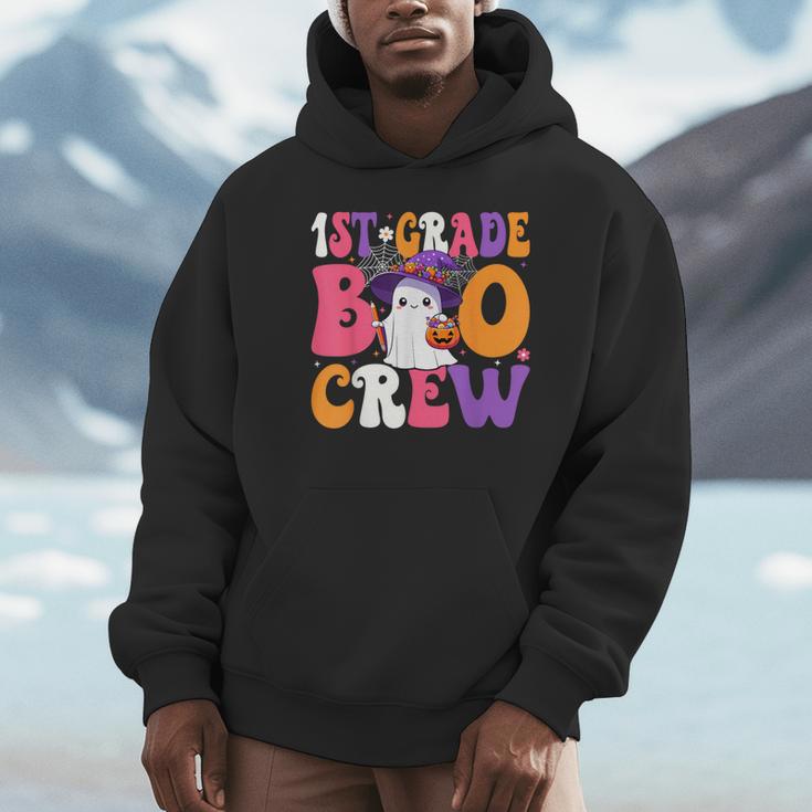 1st Grade Boo Crew Halloween First Grade Halloween Teacher Unisex Hoodie, novelty gifts, funny gifts