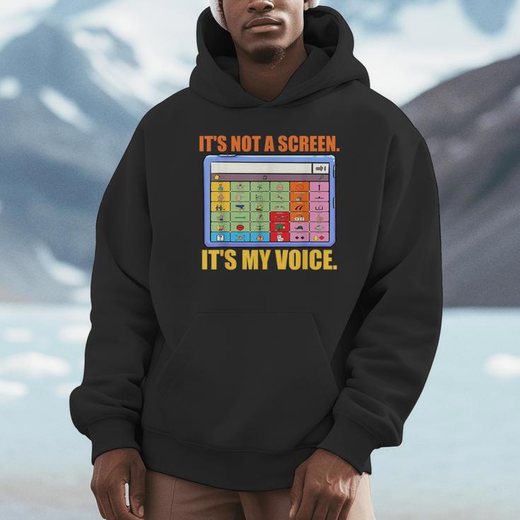 AAC Awareness AAC Teacher It's Not A Screen It's My Voice Men Women Unisex Hoodie, novelty gifts, funny gifts