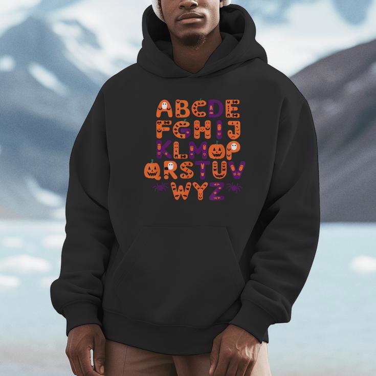 ABCs Learning Kindergarten Teacher Halloween Alphabet Unisex Hoodie, novelty gifts, funny gifts ABCs Learning Kindergarten Teacher Halloween Alphabet Unisex Hoodie, novelty gifts, funny gifts