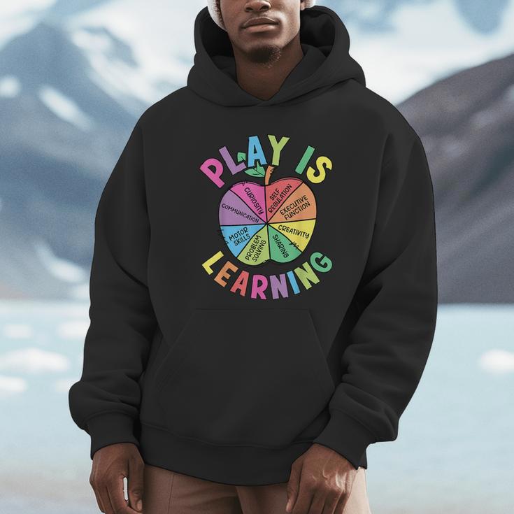 Apple Retro Play Is Learning Kindergarten Teacher Daycare Unisex Hoodie, novelty gifts, funny gifts Apple Retro Play Is Learning Kindergarten Teacher Daycare Unisex Hoodie, novelty gifts, funny gifts