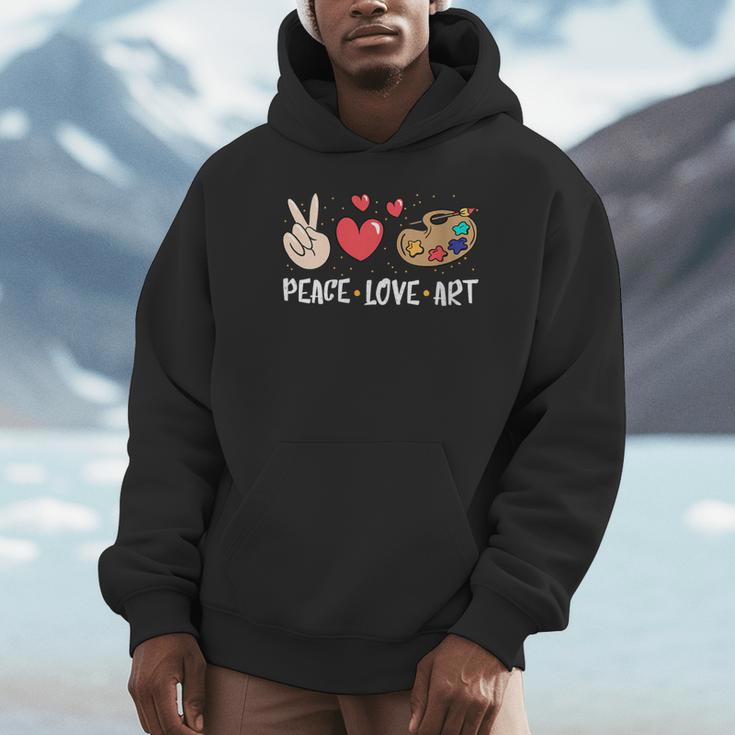 Art Teacher Peace Love Art For Artists And Painters Unisex Hoodie, novelty gifts, funny gifts Art Teacher Peace Love Art For Artists And Painters Unisex Hoodie, novelty gifts, funny gifts