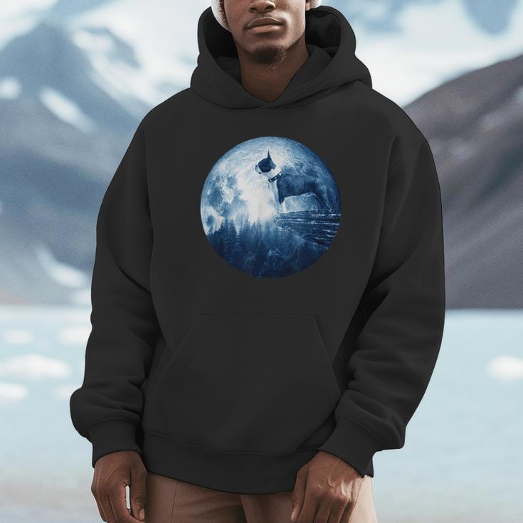 Boston Terrier Dog Moon Dog Mom Dad Women Men Dog Lovers Unisex Hoodie, novelty gifts, funny gifts