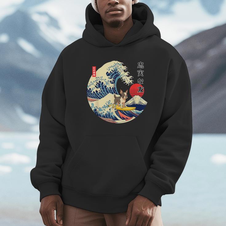 Boston Terrier Japanese Kanagawa Wave Surf Loyal Dog Men Women Kids Unisex Hoodie, novelty gifts, funny gifts
