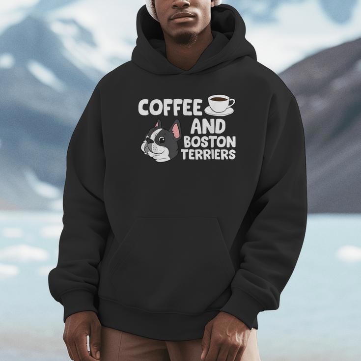 Boston Terrier Lover Coffee And Boston Terriers Unisex Hoodie, novelty gifts, funny gifts