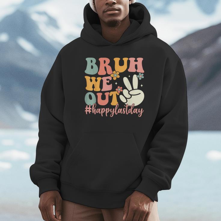 Bruh We Out Teacher Retro Last Day Of School Boys Girls Kids Unisex Hoodie, novelty gifts, funny gifts