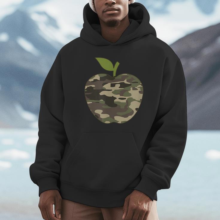 Camo Apple Camouflage Clothing School Student Camo Teacher Men Women Kids Unisex Hoodie, novelty gifts, funny gifts