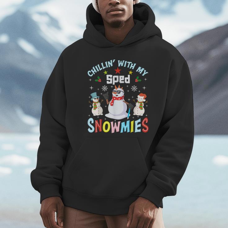 Chillin With My Sped Snowmies Teacher Student Christmas Unisex Hoodie, novelty gifts, funny gifts Chillin With My Sped Snowmies Teacher Student Christmas Unisex Hoodie, novelty gifts, funny gifts