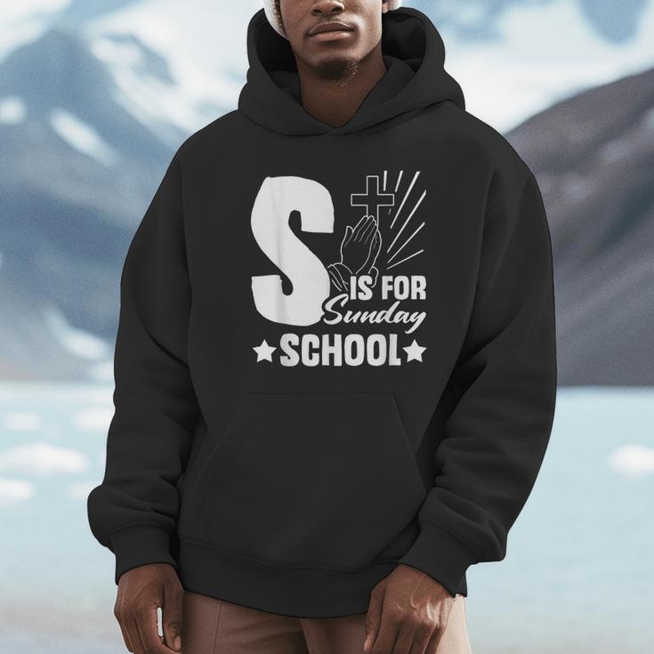 Christian Teacher S Is For Sunday School Essentials Unisex Hoodie, novelty gifts, funny gifts