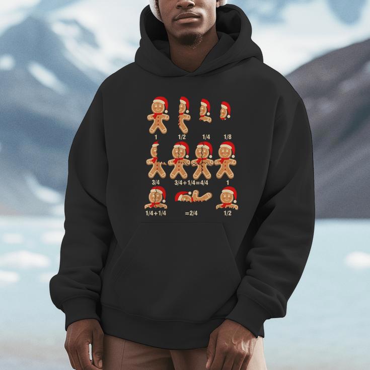 Christmas Math Teacher Equation Gingerbread With Santa Hat Men Women Unisex Hoodie, novelty gifts, funny gifts