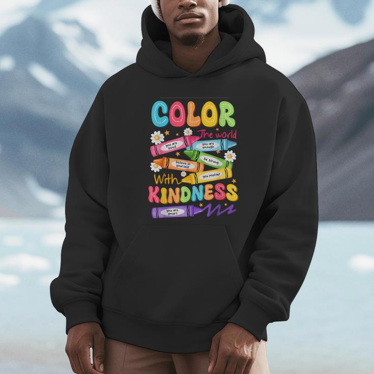 Color The World With Kindness Teachers Back To School Unisex Hoodie, novelty gifts, funny gifts