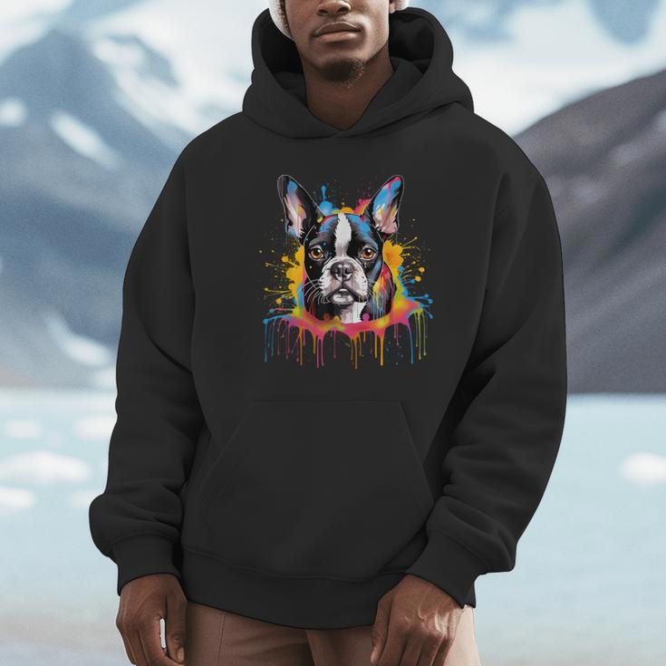 Colorful Boston Terrier Dog For Men Women Kids Unisex Hoodie, novelty gifts, funny gifts