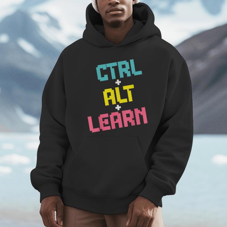 Computer Teacher Back To School Kids Ctrl Alt Learn Unisex Hoodie, novelty gifts, funny gifts