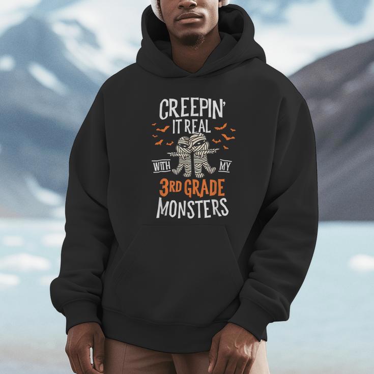 Creepin It Real With My 3rd Grade Monsters Halloween Teacher Unisex Hoodie, novelty gifts, funny gifts Creepin It Real With My 3rd Grade Monsters Halloween Teacher Unisex Hoodie, novelty gifts, funny gifts
