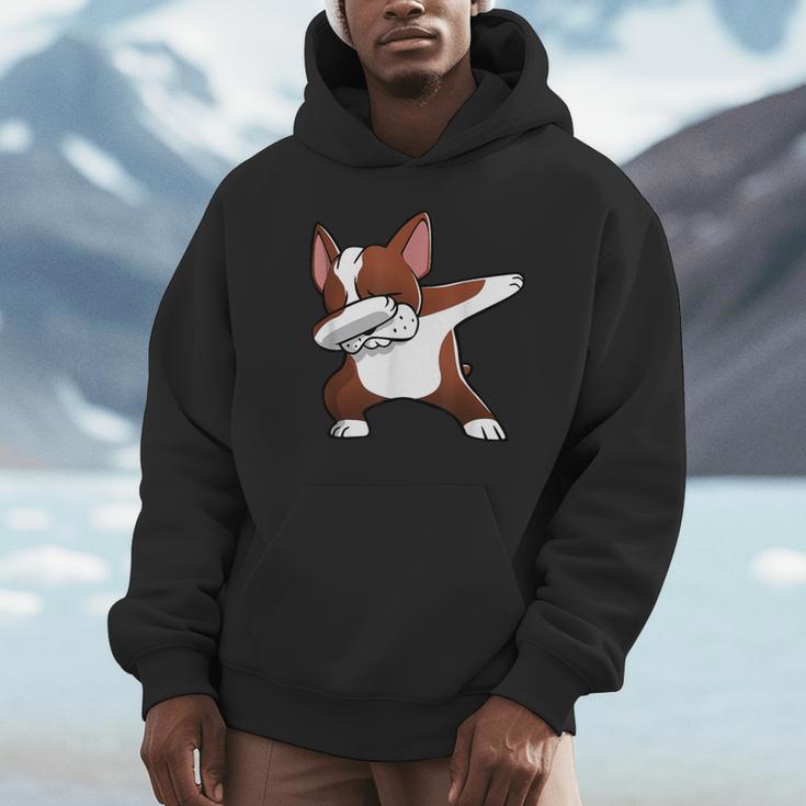 Dabbing Red Boston Terrier Dab Dance Dog Men Women Kids Unisex Hoodie, novelty gifts, funny gifts