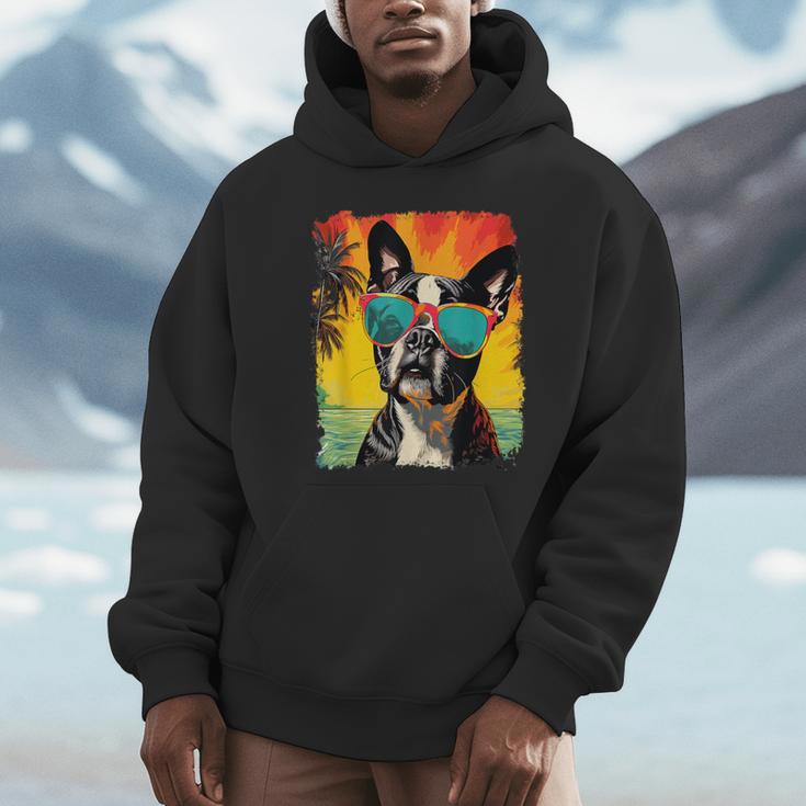 Dog Boston Terrier Hawaiian Unisex Hoodie, novelty gifts, funny gifts