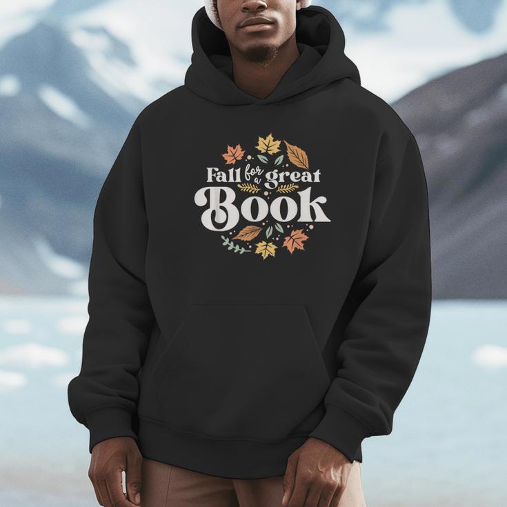 Fall For A Great Book Reading Librarian Autumn Teacher Unisex Hoodie, novelty gifts, funny gifts