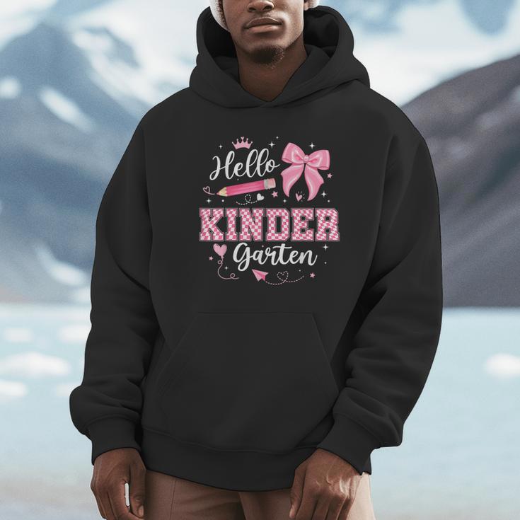 First Day Of School Teacher Girl Coquette Hello Kindergarten Unisex Hoodie, novelty gifts, funny gifts First Day Of School Teacher Girl Coquette Hello Kindergarten Unisex Hoodie, novelty gifts, funny gifts