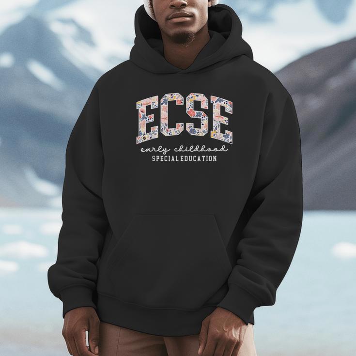 Floral ECSE Early Childhood Special Education SPED Teacher Unisex Hoodie, novelty gifts, funny gifts