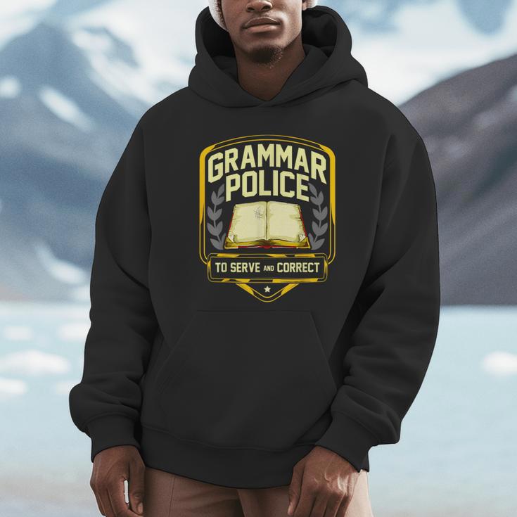 Grammar Police To Serve And Correct English Teacher Unisex Hoodie, novelty gifts, funny gifts