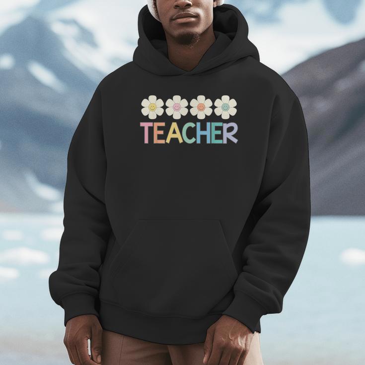 Groovy Teacher Cute Daisy Flower Retro Back To School Unisex Hoodie, novelty gifts, funny gifts Groovy Teacher Cute Daisy Flower Retro Back To School Unisex Hoodie, novelty gifts, funny gifts