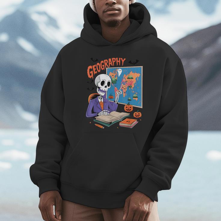 Halloween Skeleton Geography Teacher Pumpkin Bats Classroom Unisex Hoodie, novelty gifts, funny gifts Halloween Skeleton Geography Teacher Pumpkin Bats Classroom Unisex Hoodie, novelty gifts, funny gifts