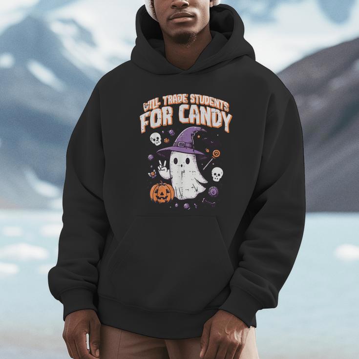 Halloween Teacher Trade Students For Candy Costume Women Unisex Hoodie, novelty gifts, funny gifts