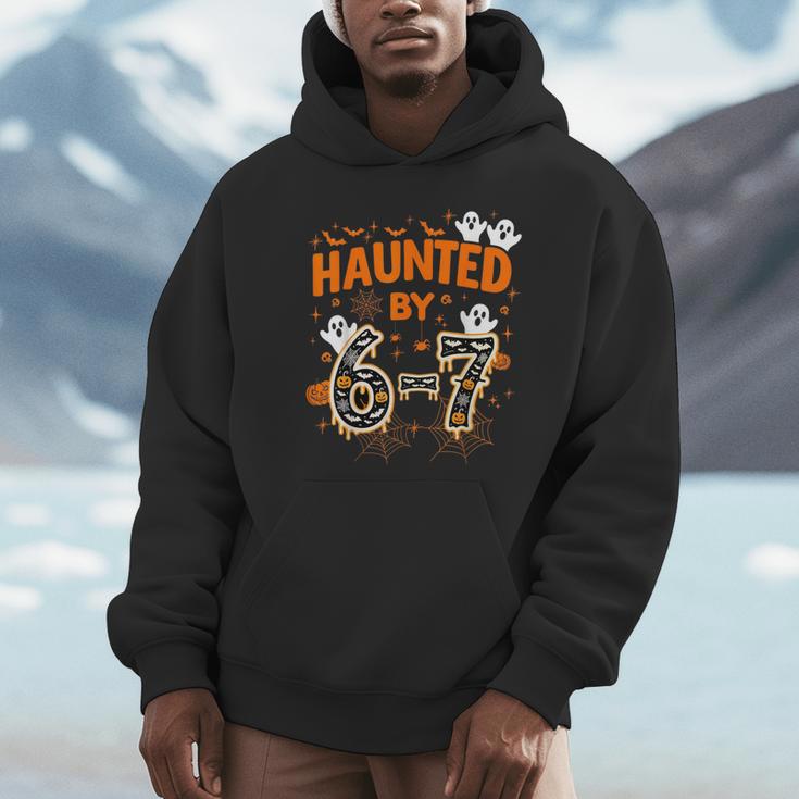 Haunted By 6-7 Halloween Math Teacher Joke Unisex Hoodie, novelty gifts, funny gifts