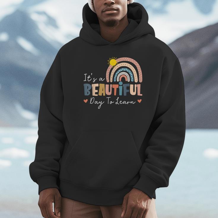 It's A Beautiful Day To Learn Cute Rainbow Boho Teacher Unisex Hoodie, novelty gifts, funny gifts It's A Beautiful Day To Learn Cute Rainbow Boho Teacher Unisex Hoodie, novelty gifts, funny gifts