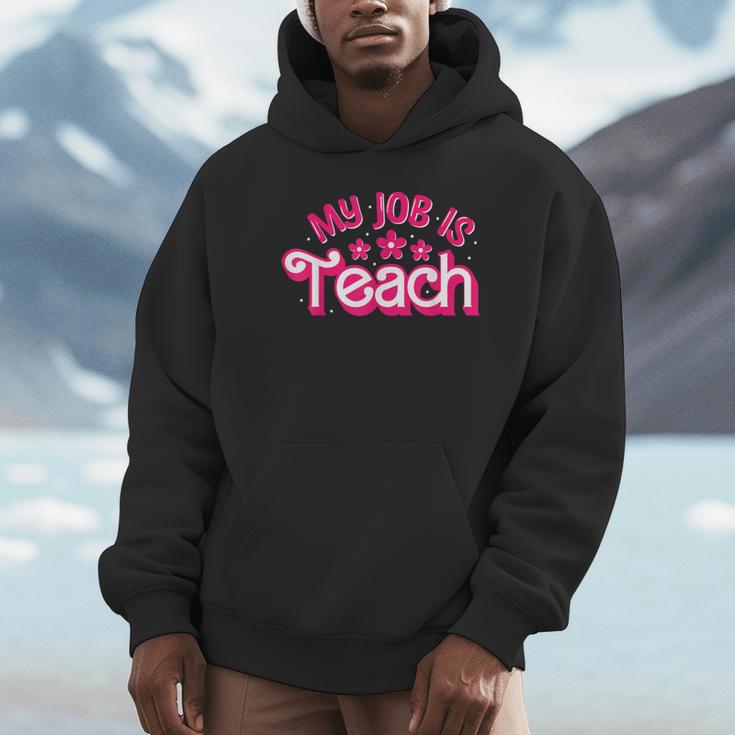 My Job Is Teach Pink Retro Female Teacher Life Women Unisex Hoodie, novelty gifts, funny gifts My Job Is Teach Pink Retro Female Teacher Life Women Unisex Hoodie, novelty gifts, funny gifts
