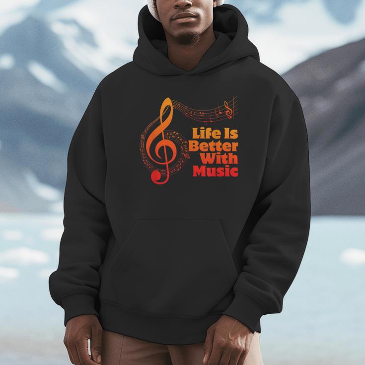 Life Is Better With Music Theory Musician Teacher Notes Clef Unisex Hoodie, novelty gifts, funny gifts