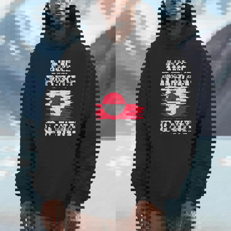 Make America Go Away グリーンランド国旗 アンティーク調 パーカー