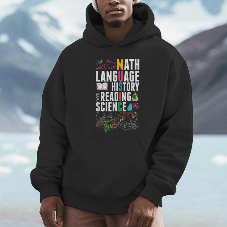 Music Teacher Music Math Language History Reading Science Unisex Hoodie, novelty gifts, funny gifts Music Teacher Music Math Language History Reading Science Unisex Hoodie, novelty gifts, funny gifts