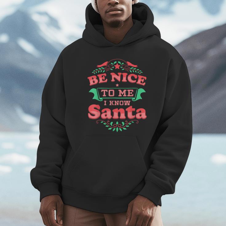 Be Nice To Me I Know Santa Teacher Christmas Men Women Unisex Hoodie, novelty gifts, funny gifts Be Nice To Me I Know Santa Teacher Christmas Men Women Unisex Hoodie, novelty gifts, funny gifts