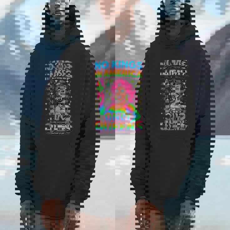 No Kings In America Only Queens Queer Ally Gay Pride Hoodie