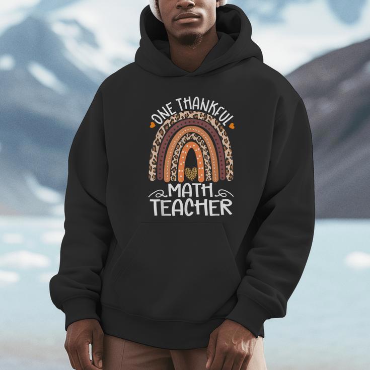 One Thankful Math Teacher Leopard Rainbow Thanksgiving Unisex Hoodie, novelty gifts, funny gifts One Thankful Math Teacher Leopard Rainbow Thanksgiving Unisex Hoodie, novelty gifts, funny gifts
