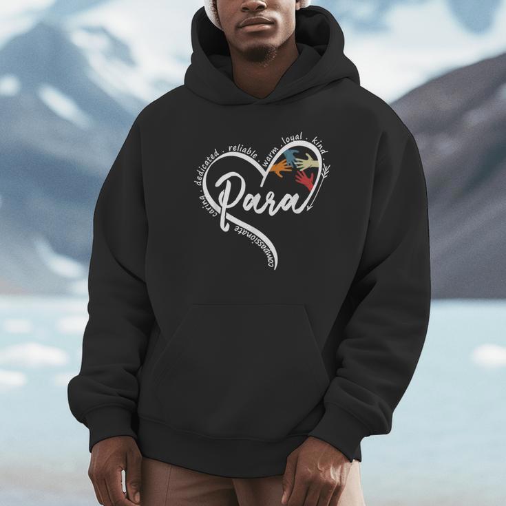 Para Heart Paraprofessional Teacher Paraeducator Unisex Hoodie, novelty gifts, funny gifts