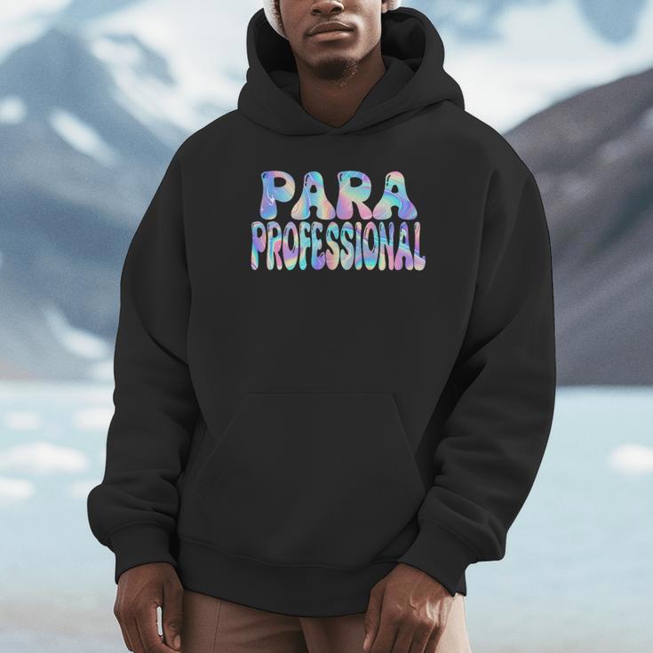 Paraprofessional Groovy Back To School Cute Teachers Women Unisex Hoodie, novelty gifts, funny gifts