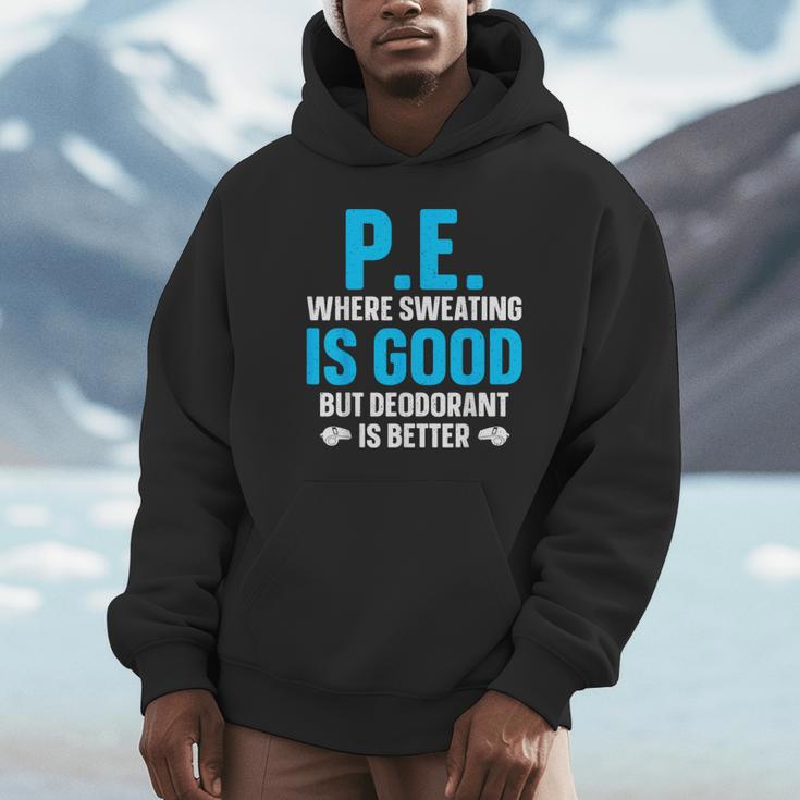 PE Teacher Art For Men Women Gym Teacher Appreciation Unisex Hoodie, novelty gifts, funny gifts