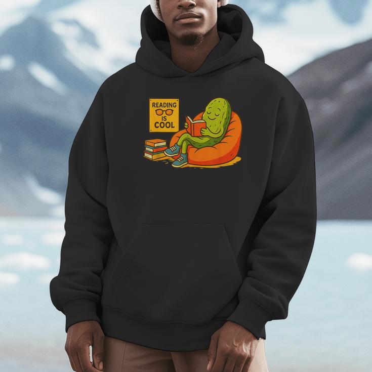 Pickle Reading Books Bookworm Teacher Librarian Kids Retro Unisex Hoodie, novelty gifts, funny gifts Pickle Reading Books Bookworm Teacher Librarian Kids Retro Unisex Hoodie, novelty gifts, funny gifts