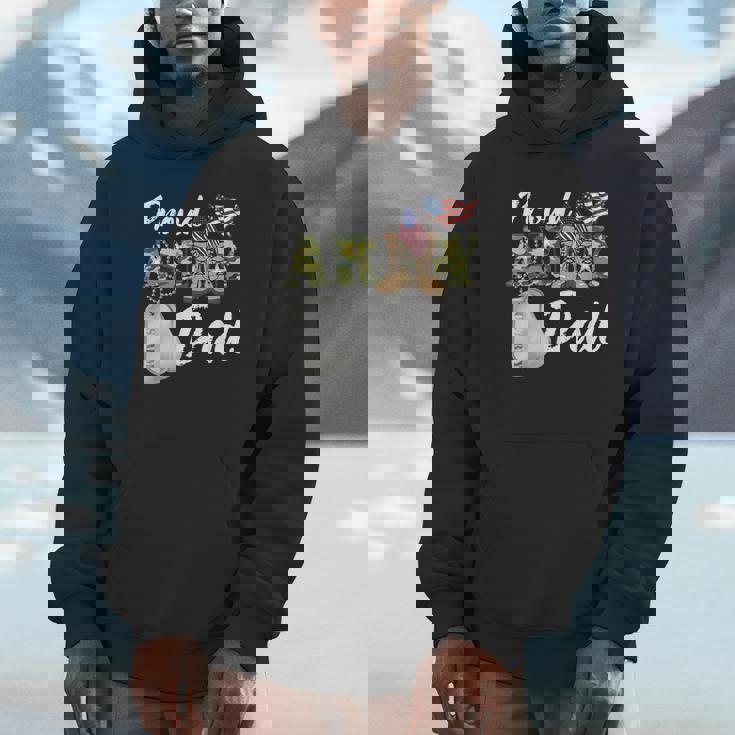 Proud Army Dad Military Dad With Dog Tag Us Flag Hoodie Proud Army Dad Military Dad With Dog Tag Us Flag Hoodie