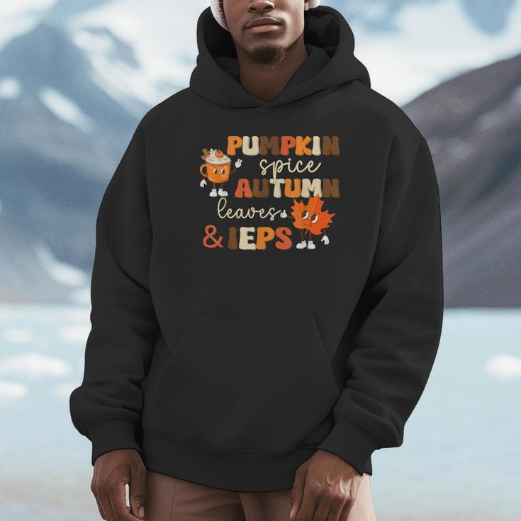 Pumpkin Spice Autumn Leaves IEPS Sped Teacher Fall Unisex Hoodie, novelty gifts, funny gifts