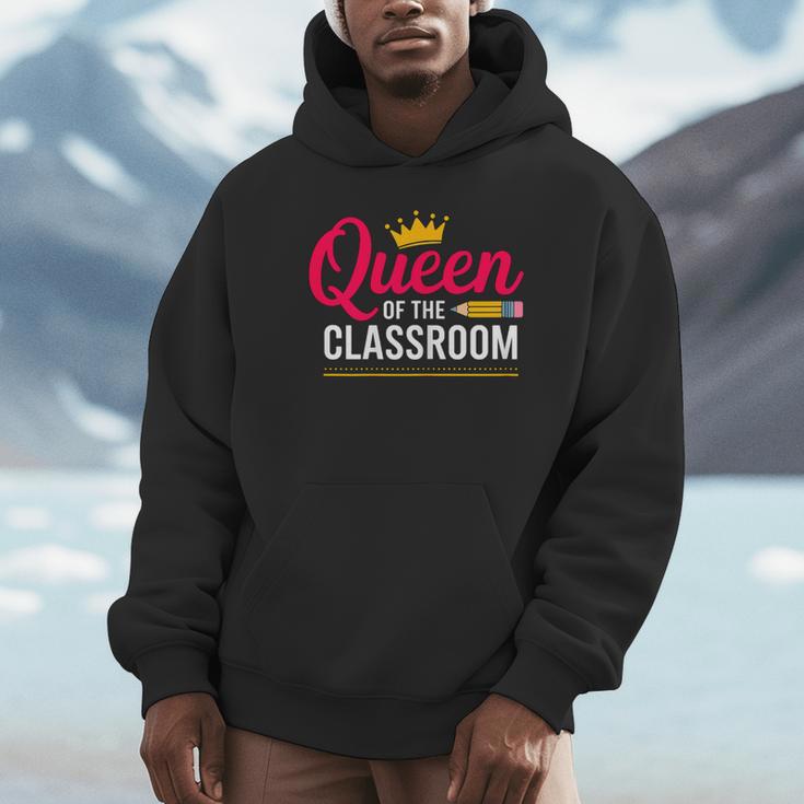 Queen Of The Classroom Teacher Unisex Hoodie, novelty gifts, funny gifts