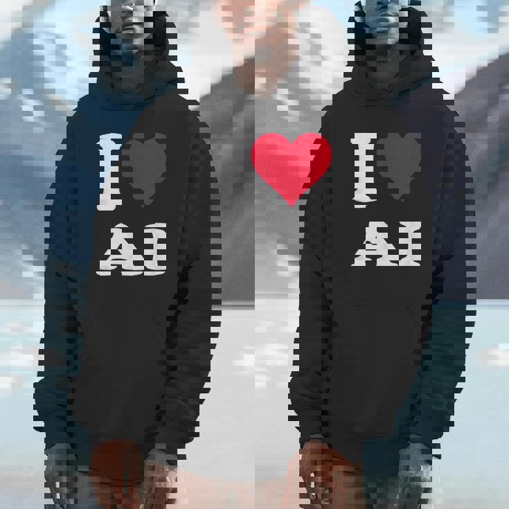 Red Heart I Love Ai パーカー